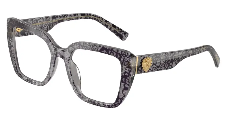 Donna Dolce & Gabbana DG3441 3471 Montature da vista Acetato Grigio Trasparente Squadrata Normale
