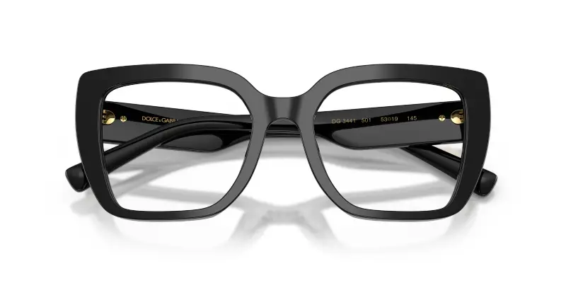 Donna Dolce & Gabbana DG3441 501 Montature da vista Acetato Nero Trasparente Squadrata Normale miniatura 2