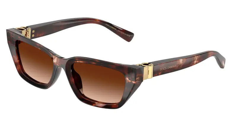 Donna Dolce & Gabbana DG4532 322274 Occhiali da sole Acetato Rosso Marrone Cat Eye Normale Sfumato
