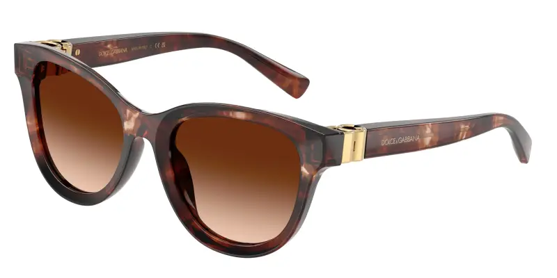 Donna Dolce & Gabbana DG4533 322274 Occhiali da sole Acetato Rosso Marrone Pantos Normale Sfumato