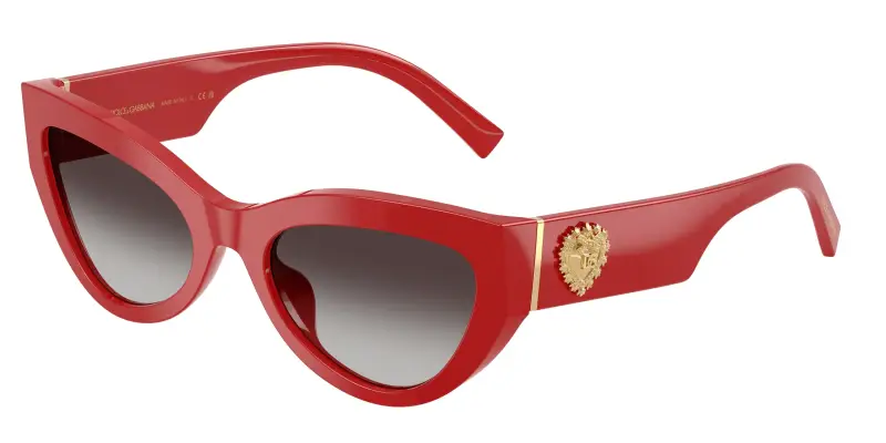 Donna Dolce & Gabbana DG4536 30888G Occhiali da sole Acetato Rosso Grigio Cat Eye Normale Sfumato