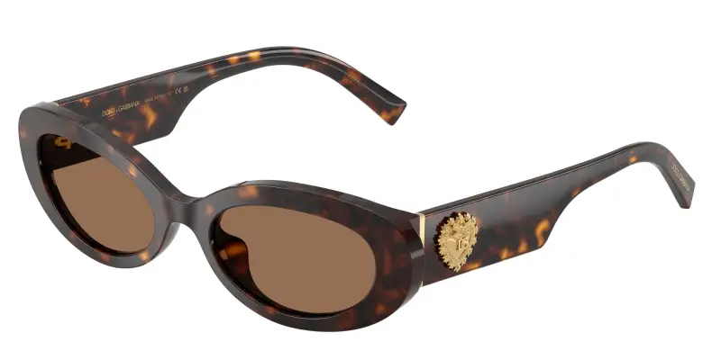 Donna Dolce & Gabbana DG4537 502/73 Occhiali da sole Acetato Tartaruga Marrone Rotonda Normale
