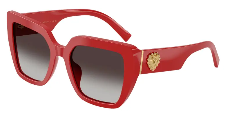 Donna Dolce & Gabbana DG4538 30888G Occhiali da sole Acetato Rosso Grigio Squadrata Normale Sfumato