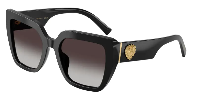 Donna Dolce & Gabbana DG4538 501/8G Occhiali da sole Acetato Nero Grigio Squadrata Normale Sfumato