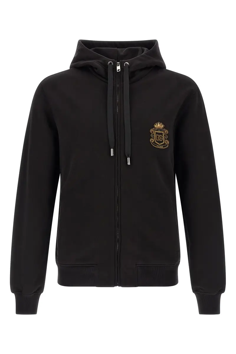 Felpa Con Cappuccio Stemma Nero