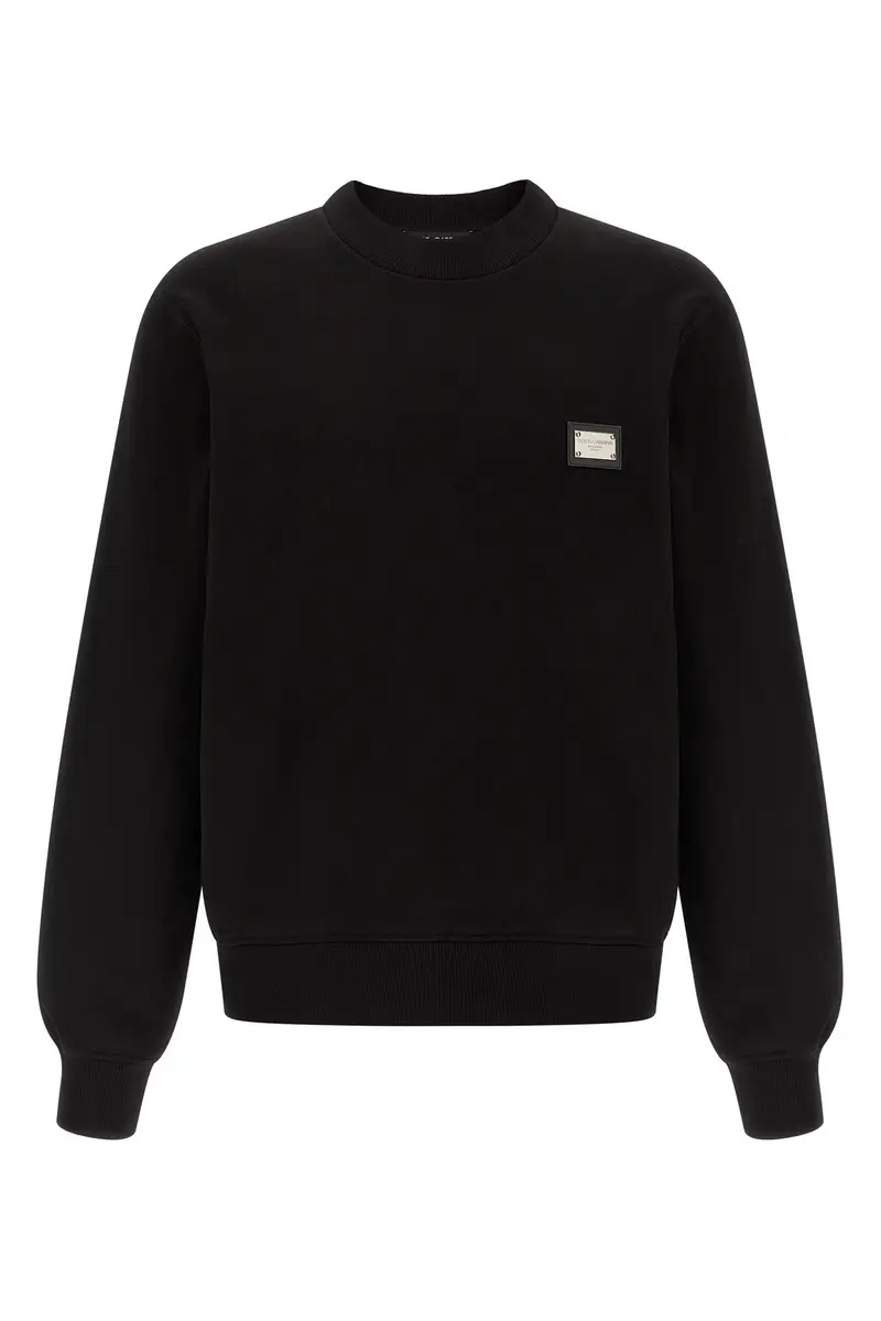 Felpa Targhetta Logo Nero