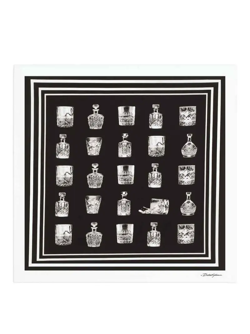 Foulard con stampa Nero