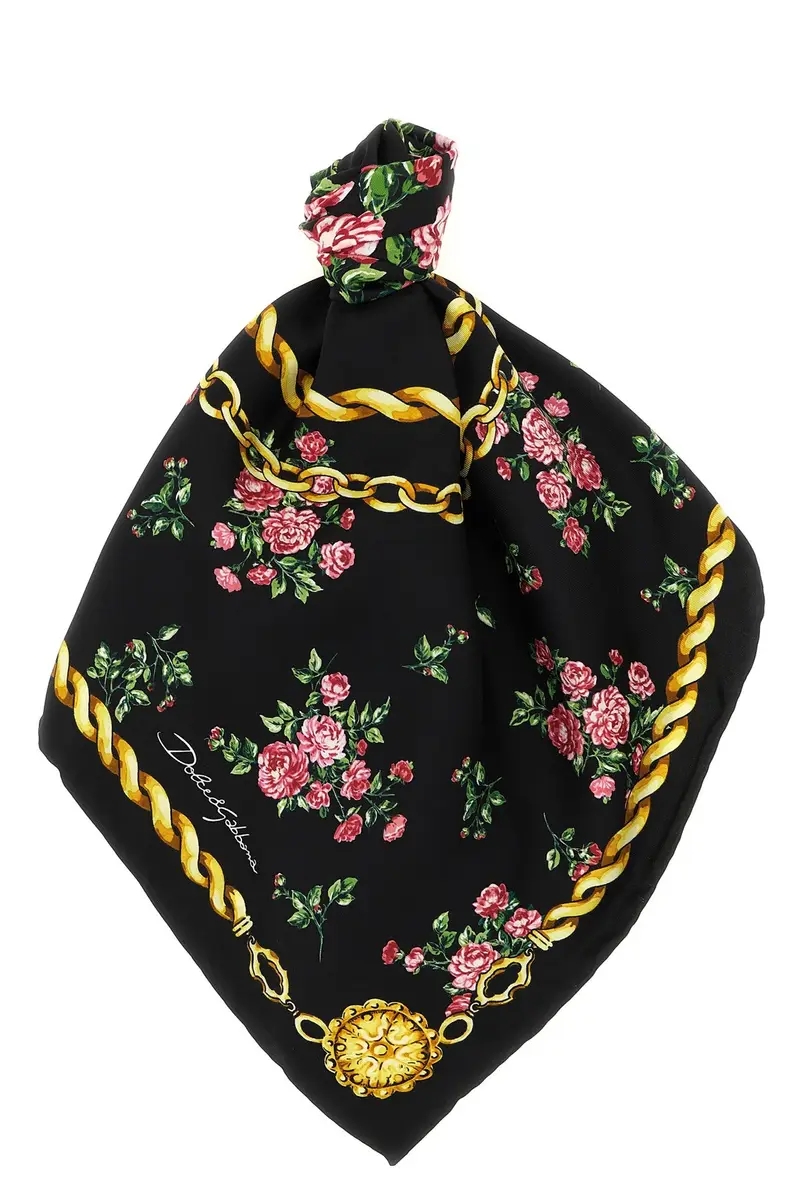 Foulard Mazzolini Di Rose Nero