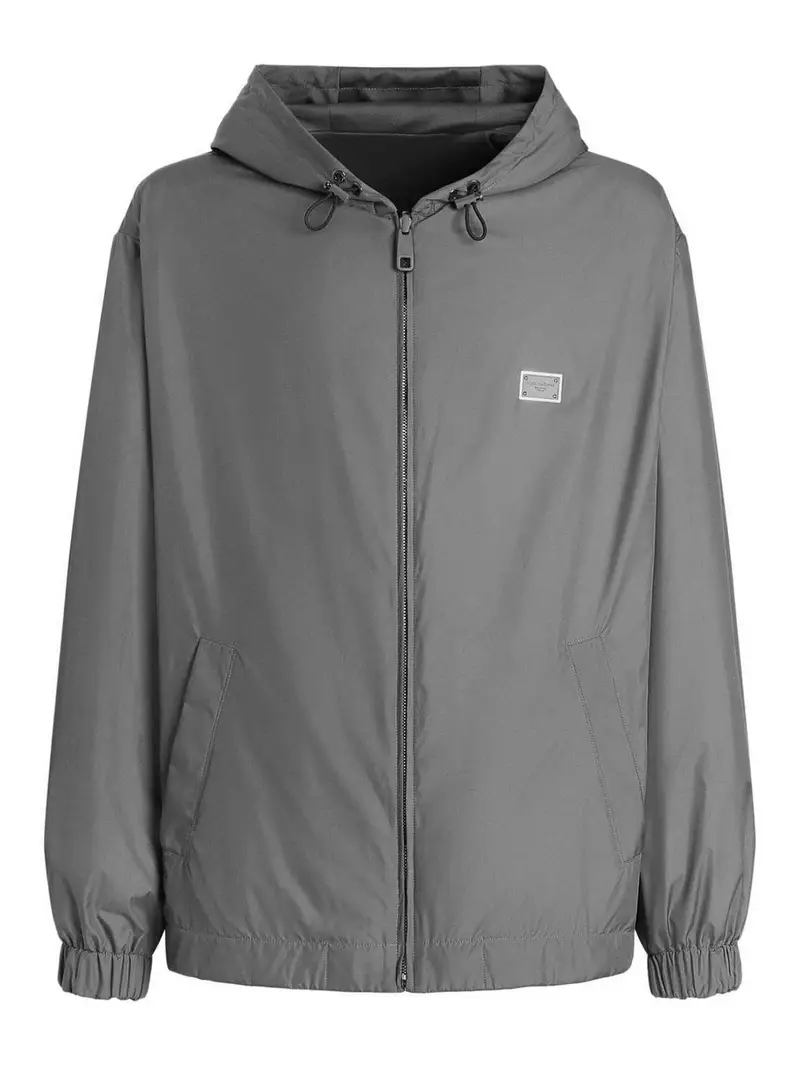 Giacca bomber logo-placca Grigio