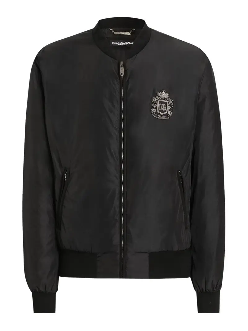 Giacca corta in tessuto tecnico nero