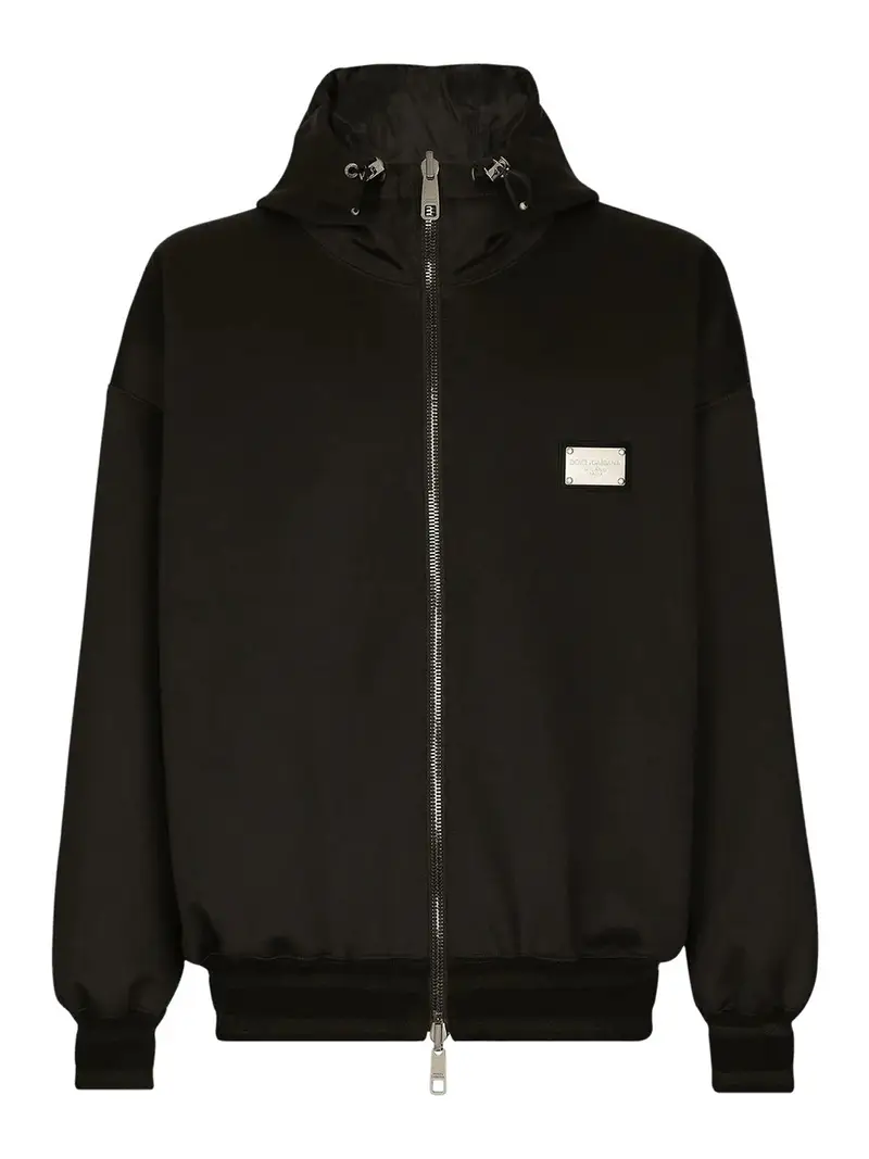 Giacca imbottita con placca logo Nero