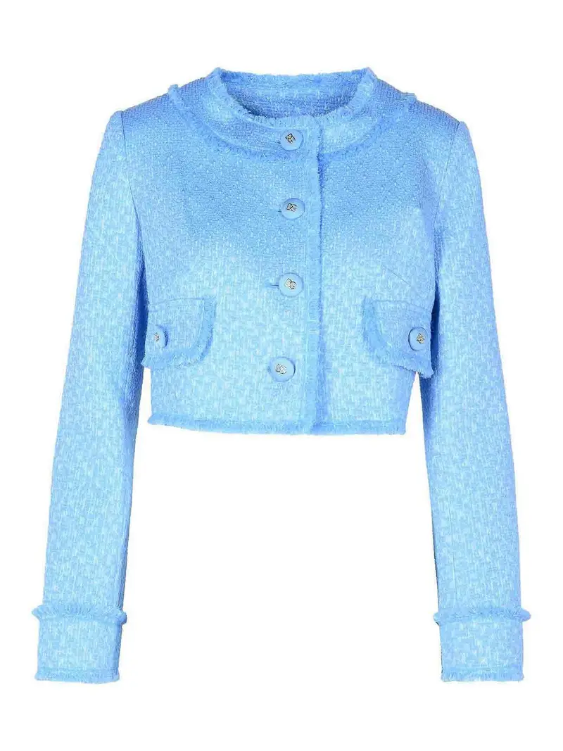 Giacca in misto lana azzurra Azzurro