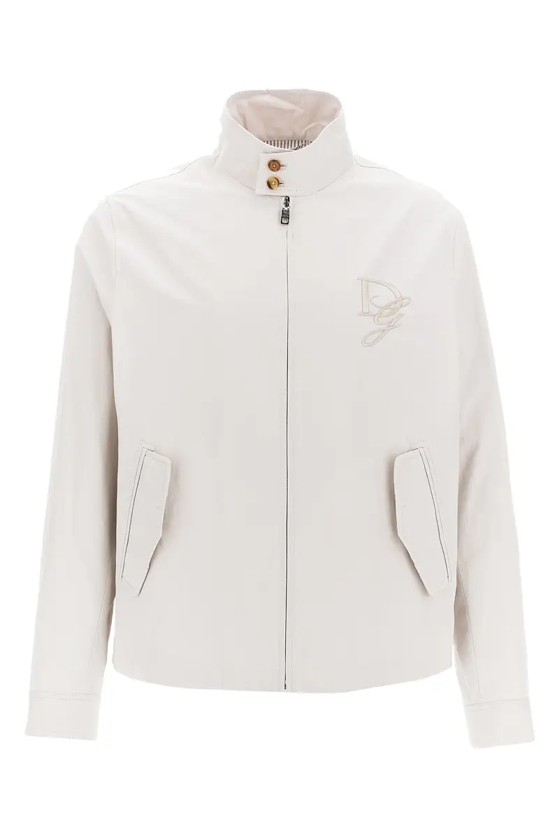 Giacca Ricamo Logo Beige