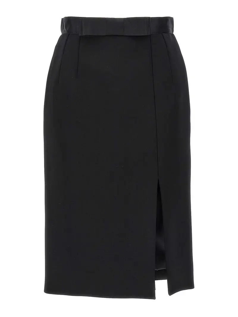 Gonna tubino in lana Nero