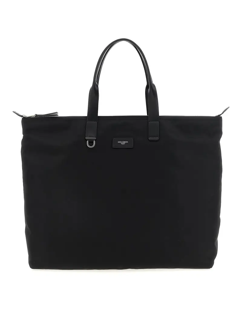 Grande borsa per la spesa del logo Nero