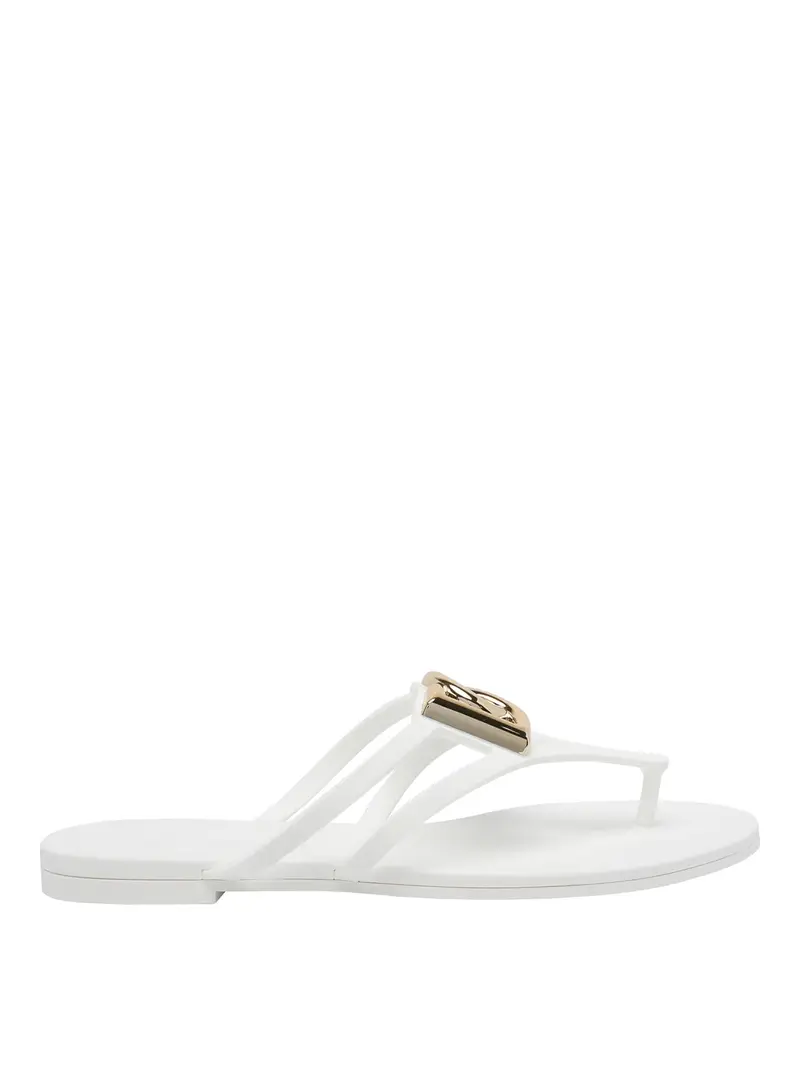 Infradito con logo Bianco