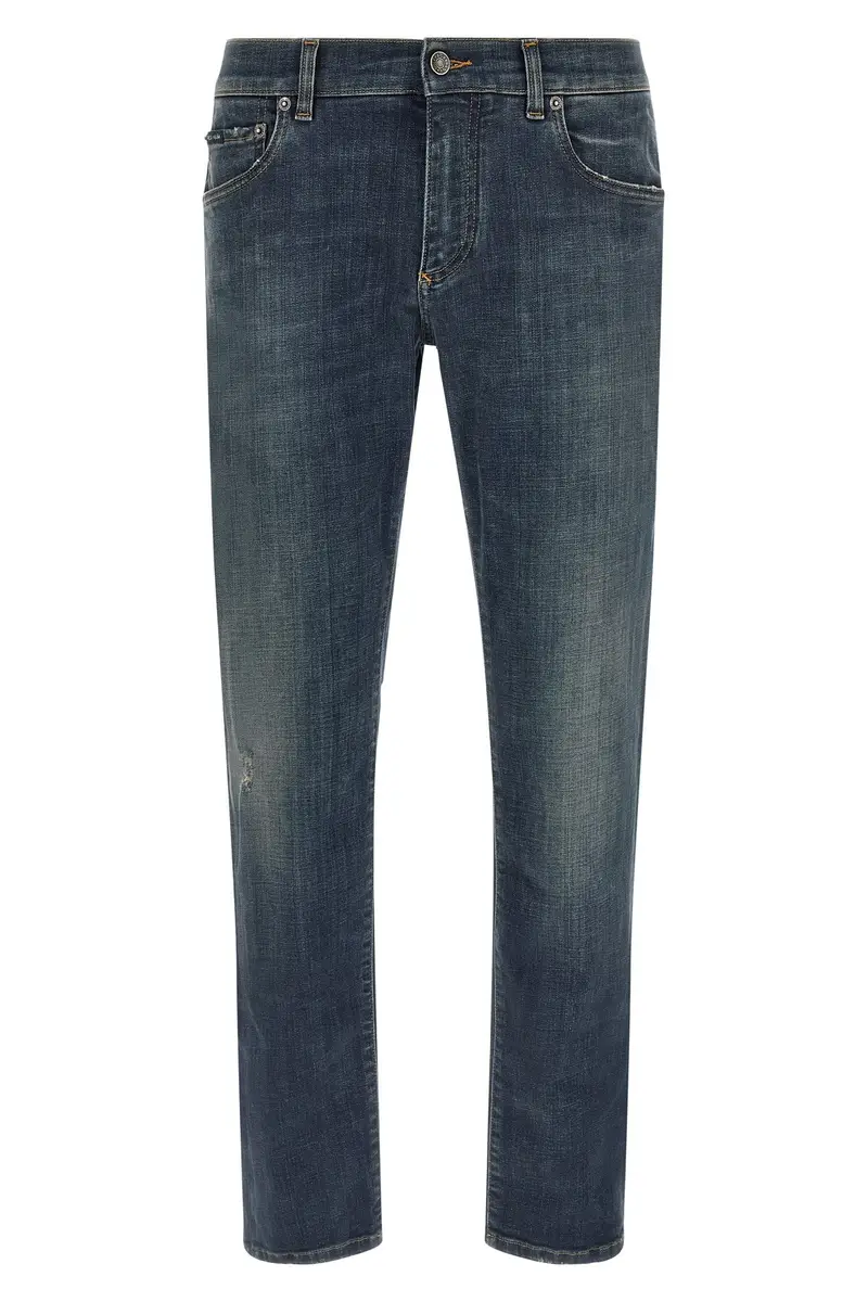 Jeans Effetto Used Blu