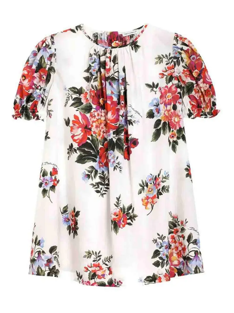 Abito Con Stampa Bianco