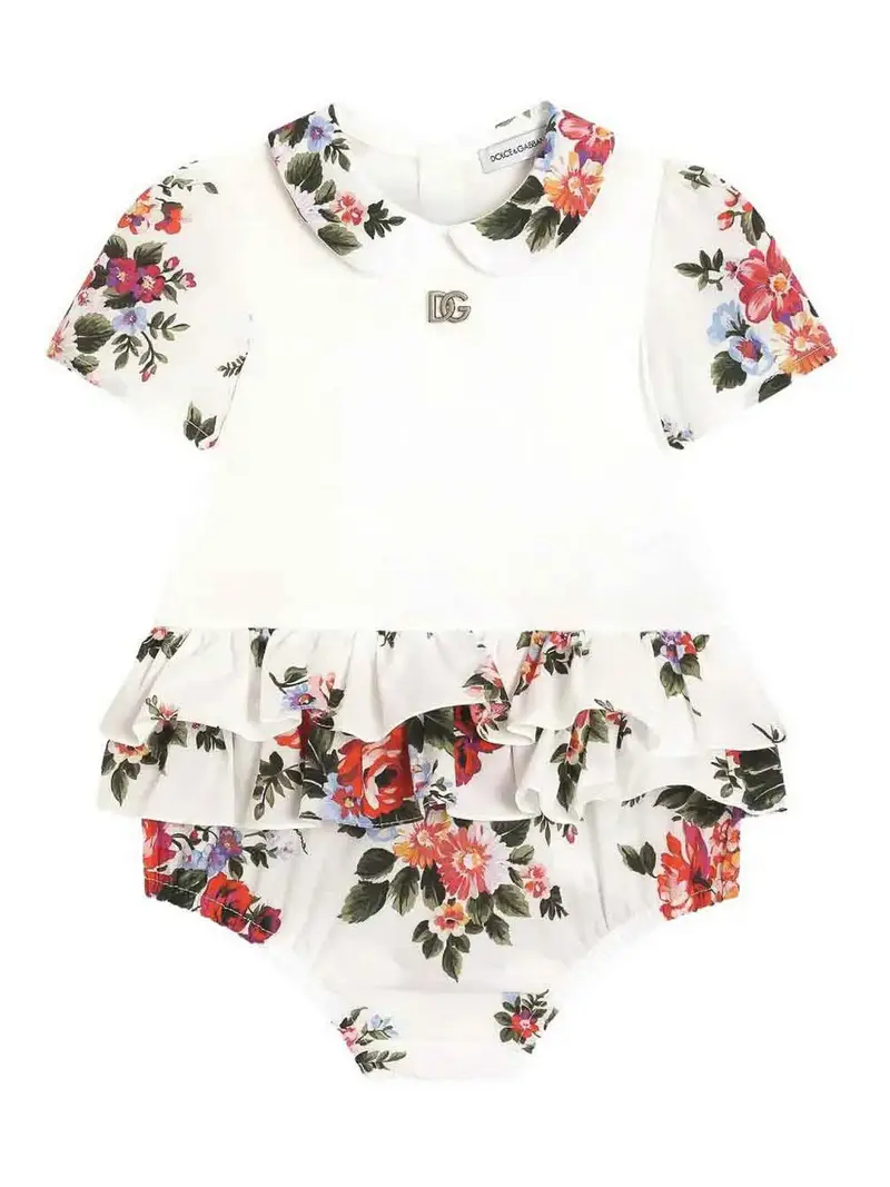 Abito Con Stampa Bianco