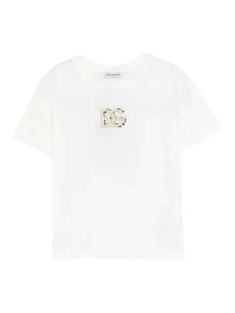 T-Shirt Con Applicazione Bianco