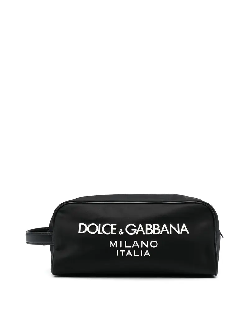 Logo nylon necessaire Nero