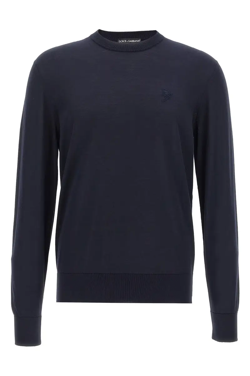 Maglia Ricamo Logo Blu