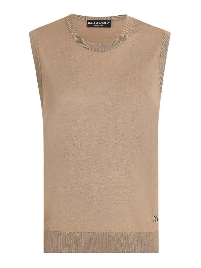 Maglia senza maniche Nocciola Chiaro 1 Beige