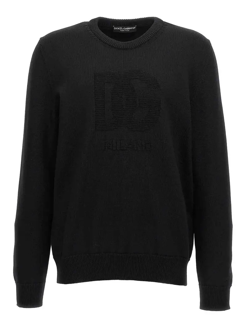 Maglione con intarsio Nero