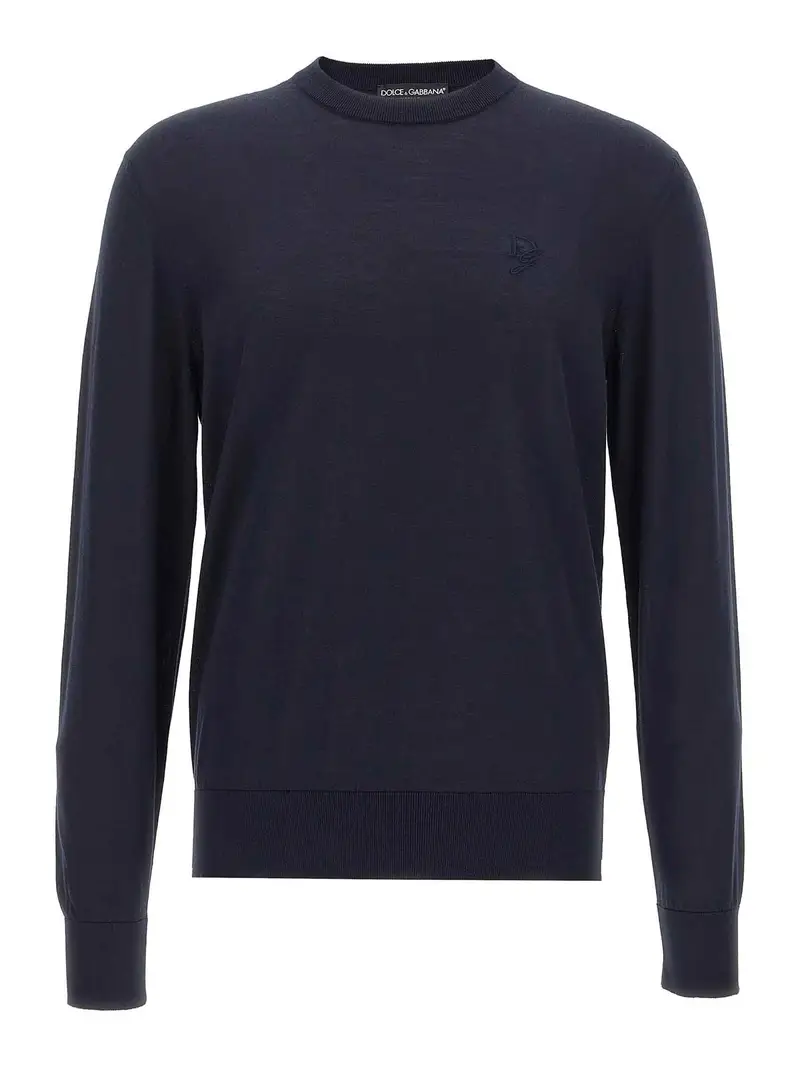 Maglione con ricamo logo Blu