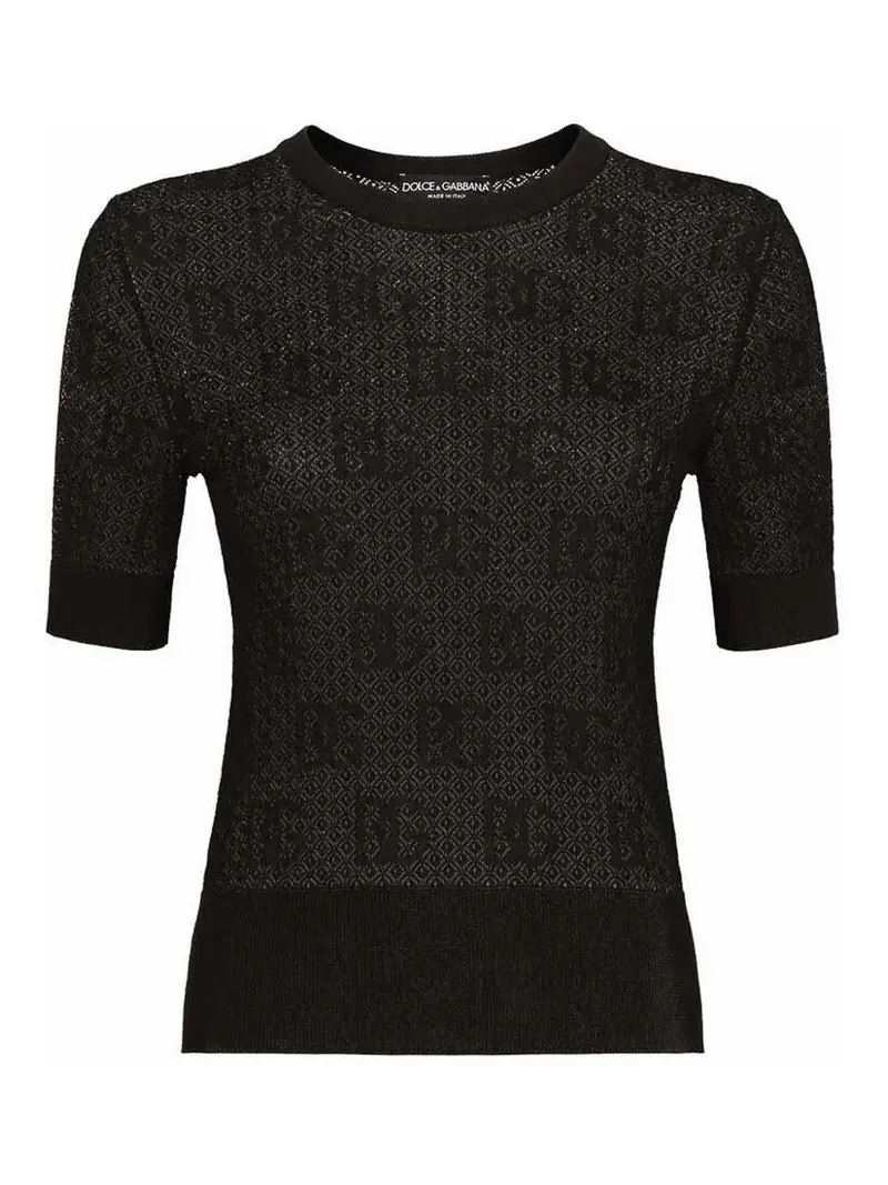 Maglione jacquard nero corvino