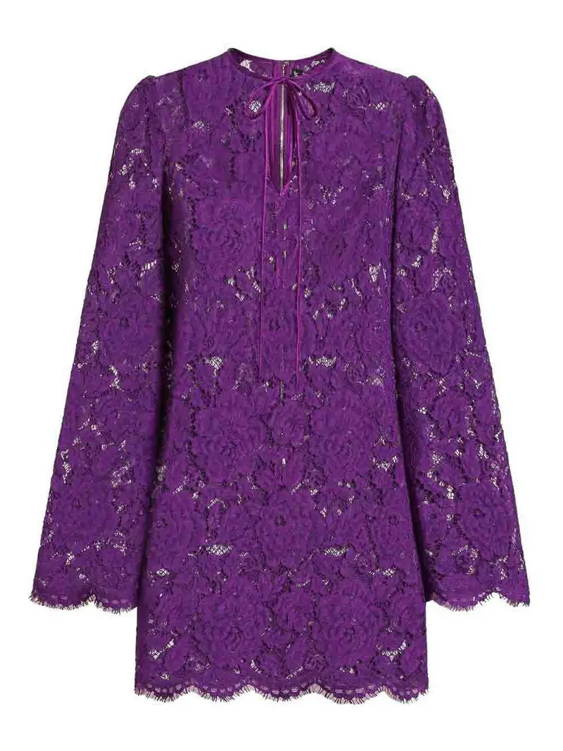Mini abito di pizzo Viola