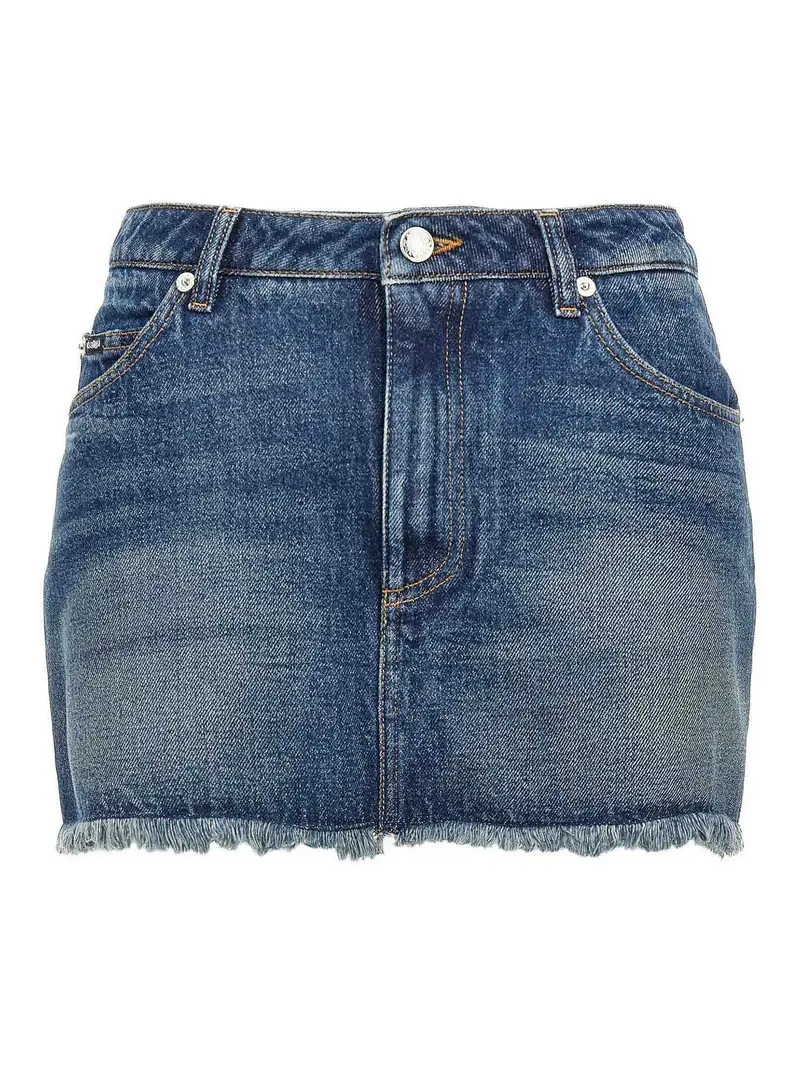 Mini gonna in denim Blu