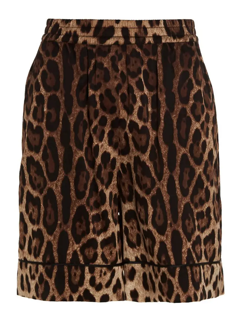 Pantaloncini leopardati Marrone