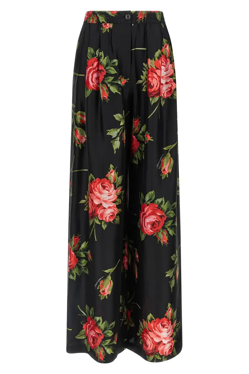 Pantalone Bouquet Rose Nero
