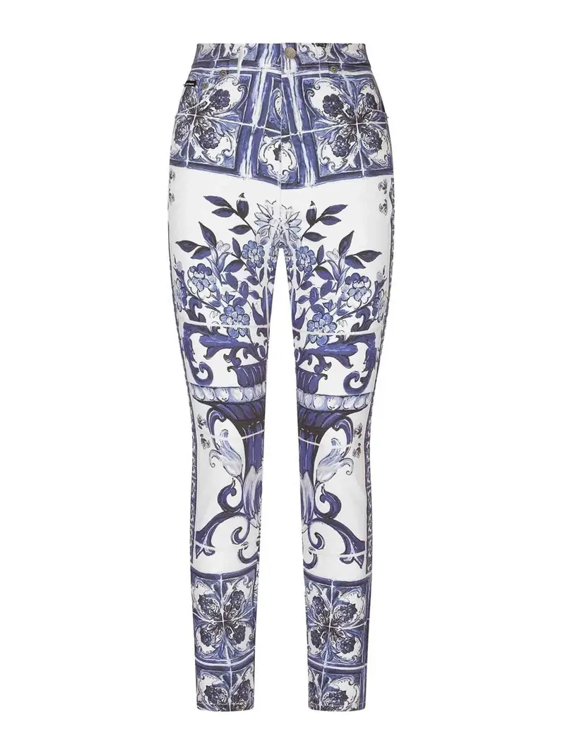 Pantaloni 5 Tasche St Maiolica Blu