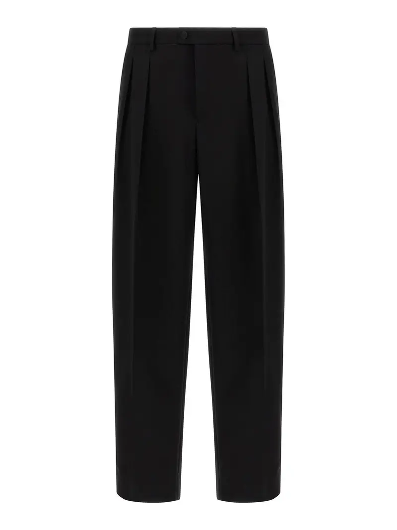 Pantaloni con fascia in raso Nero