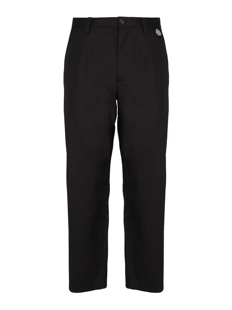 Pantaloni in cotone con dettaglio monete Nero