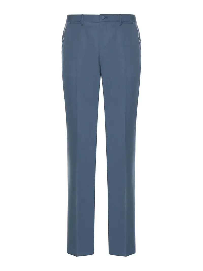 Pantaloni In Lana Vergine Blu