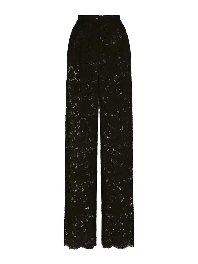 Pantaloni in pizzo Nero
