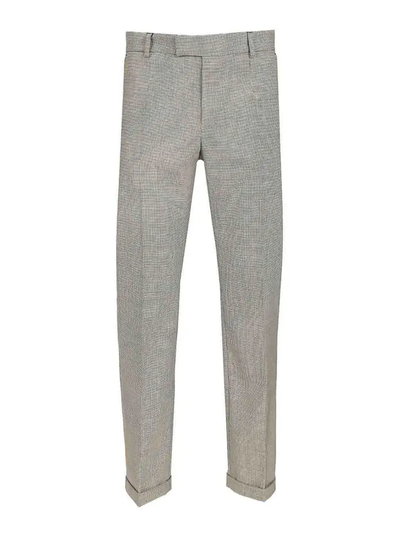 Pantaloni Pied de Poule Grigio