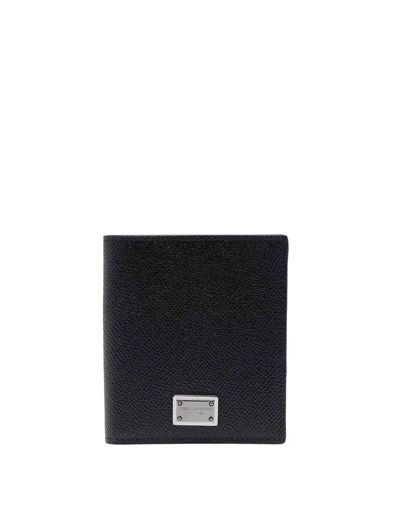 Portacarte bifold in pelle stampa Dauphine Nero