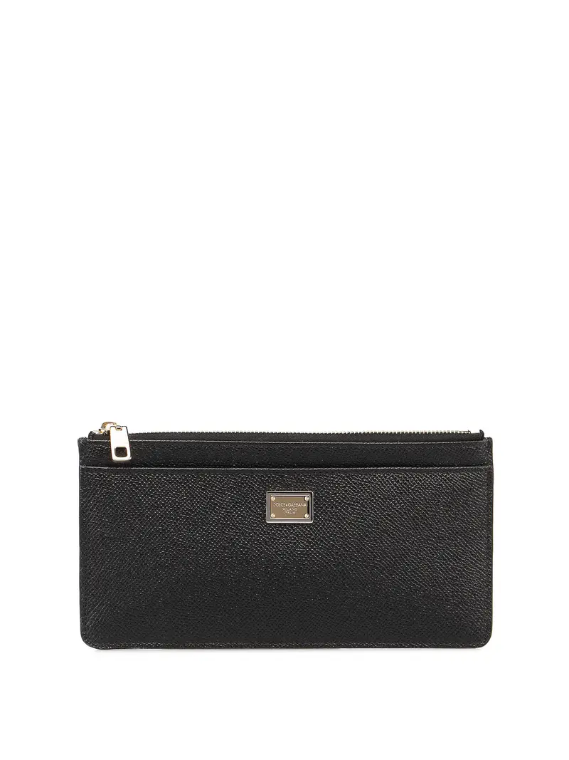 Portacarte in pelle Dauphine Nero