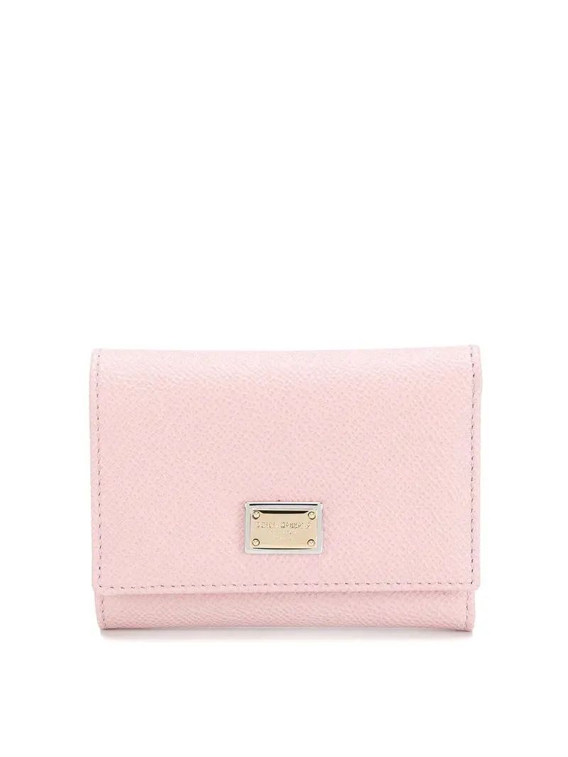 Portafoglio francese con patta in pelle Color Carne E Neutri