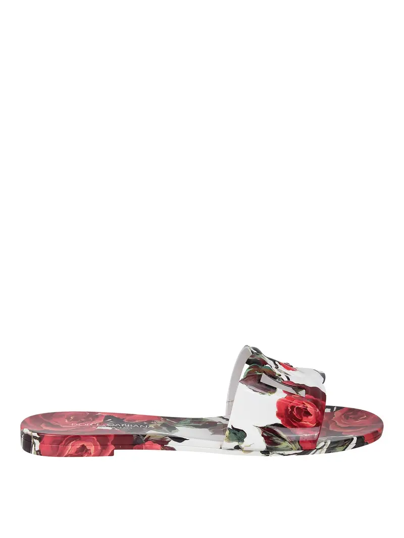 Slide Beachwear In Gomma Con Logo Dg Rosso