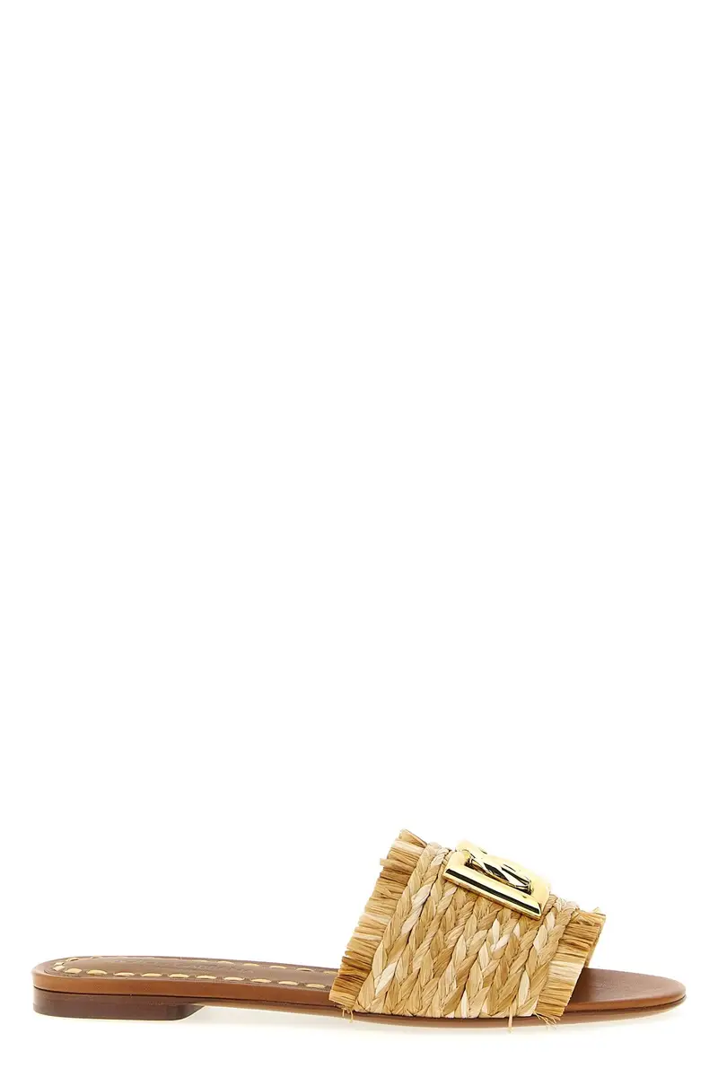 Slide Treccia Di Rafia Marrone