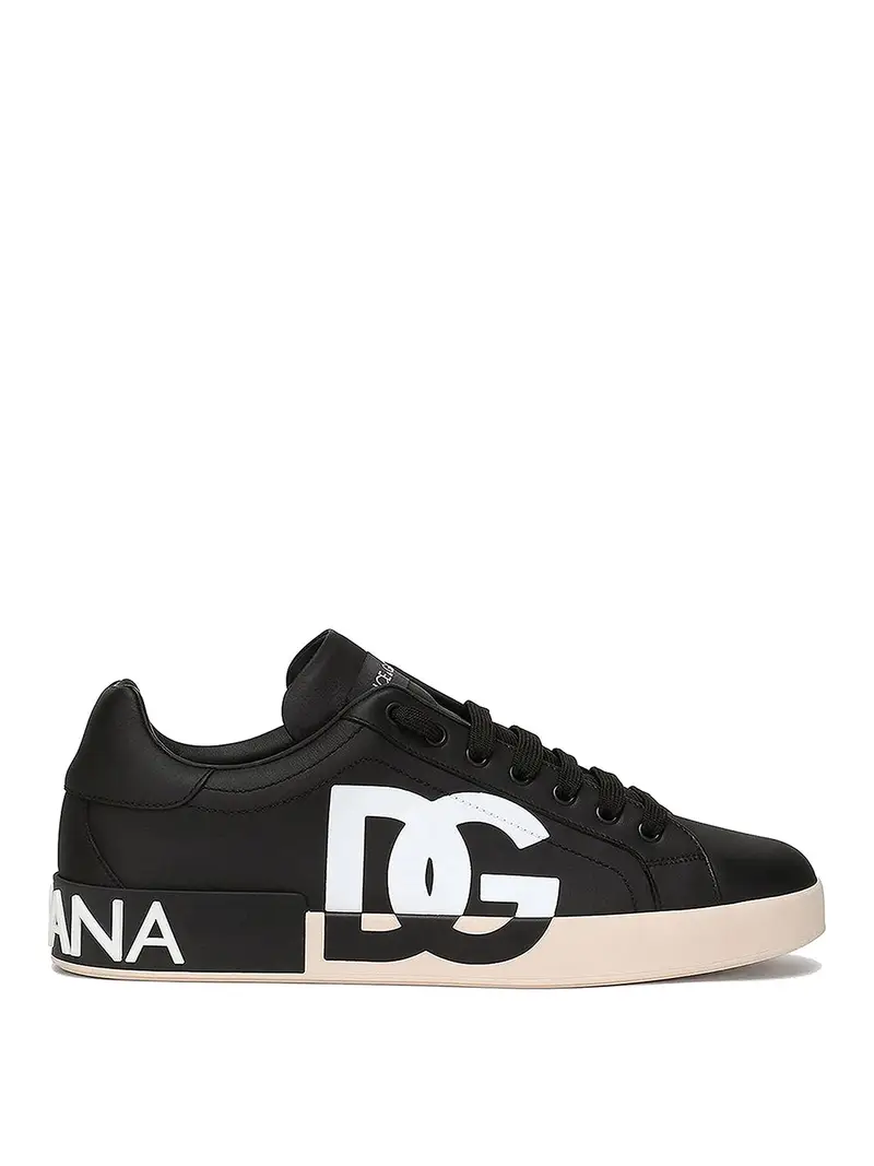 Sneaker low-top in pelle Nero