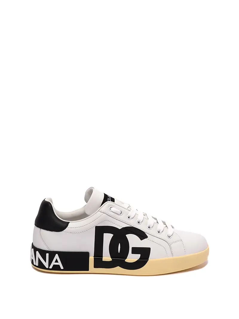 Sneaker Portofino con logo DG Bianco