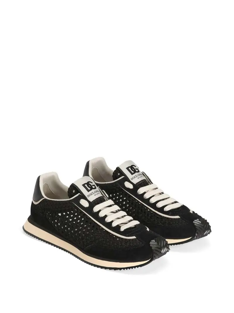 Sneakers Con Design Intrecciato Nero