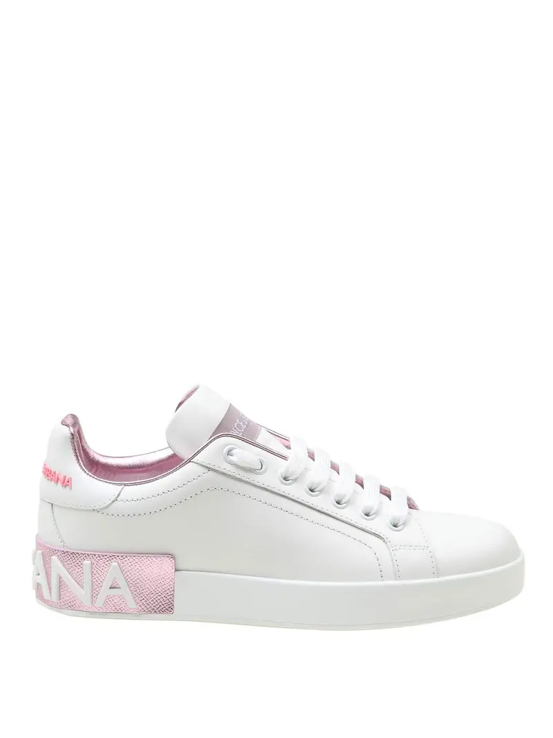 Sneakers Portofino con dettagli laminati Bianco