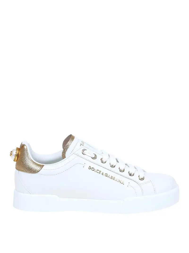 Dolce & Gabbana Sneakers Portofino In Pelle Bianco